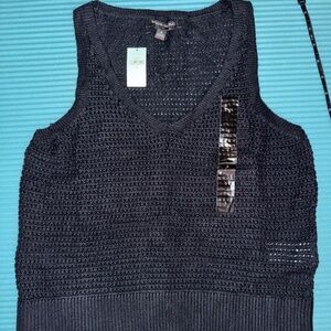 NWT Banana Republic black sweater tank size small